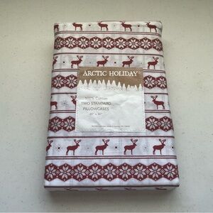 Arctic Holiday Pillowcase Set - Holiday Deer Design - 2 20”x30” pillowcases